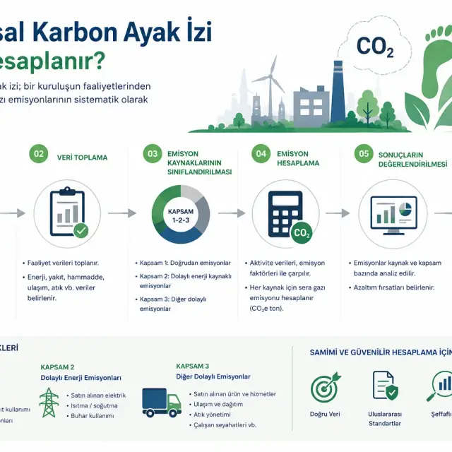 Karbon ayak izi hesaplama adımları görseli